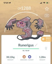 Runerigus Pokemon Gen8 GO Pokémon No Brillante Gran Liga 1500CP Galarian Yamask