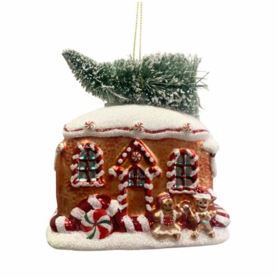 Kurt Adler Noble Gems Funkelndes Glas Lebkuchenhaus Weihnachtsornament