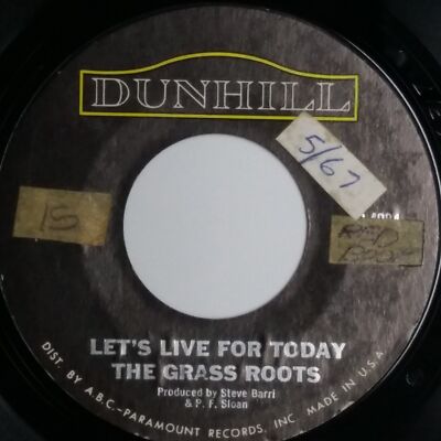 GRASS ROOTS Let's Live For Today b/w Depressed Feeling D4084 7'' 45rpm Vinyl VG+
