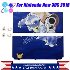 New For Nintendo New 3DS Blue Top Bottom Battery Cover Housing Shell Case Set