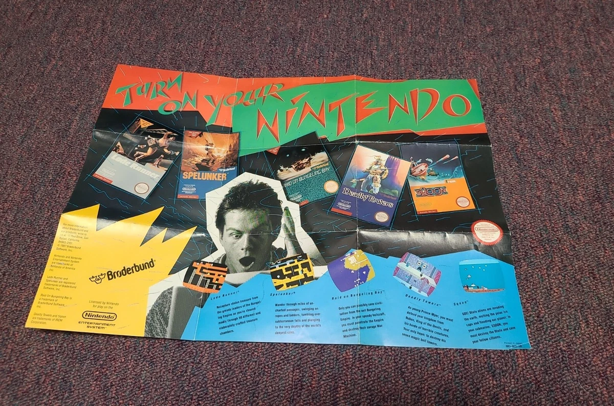 Sqoon Nintendo Entertainment System NES Poster Only Very Good Ships Immed