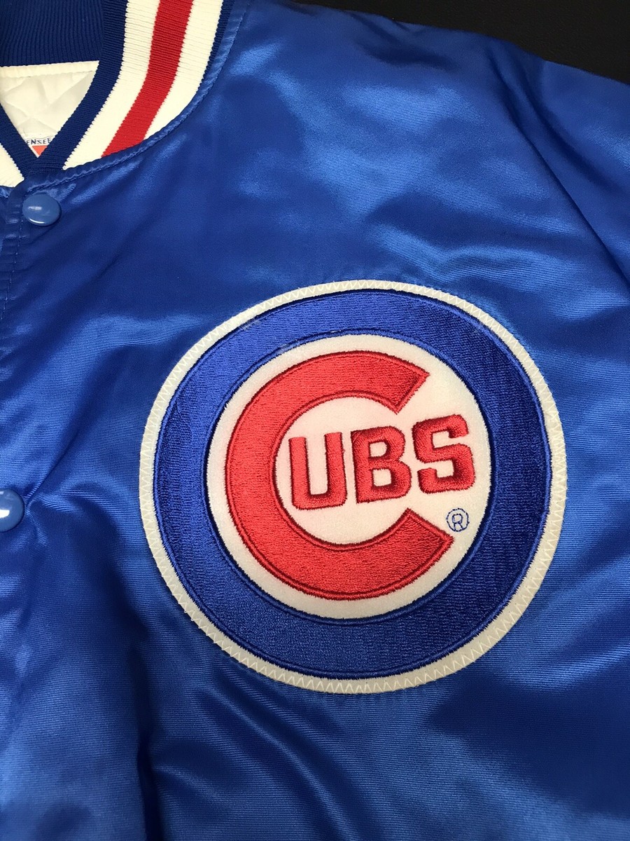Vintage Starter Chicago Cubs Satin Bomber Jacket MLB Baseball Sz XL USA