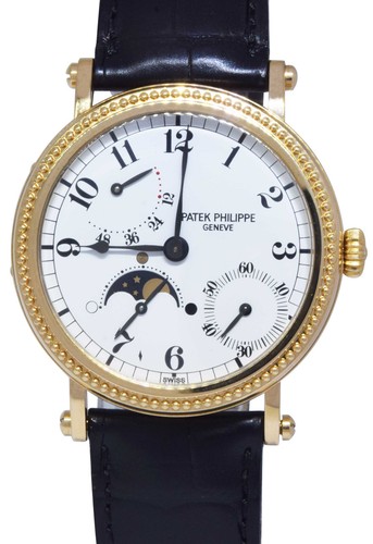 Patek Philippe 5015 Complications 18k YG Mens 35mm White Dial ...