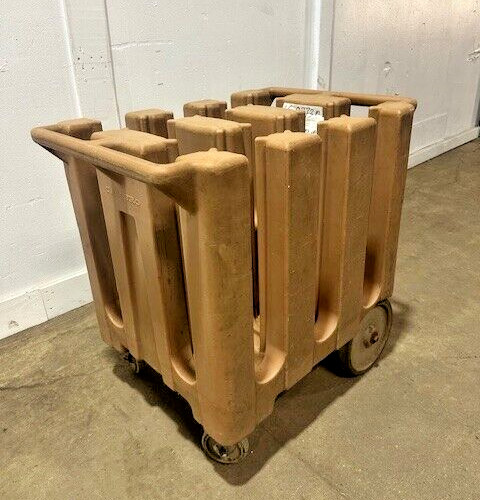 "CAMBRO" DC575, 6 BAYS 6" D PLATE BOWL HOLDER CARRIER CADDY CART ON HD CASTERS