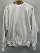 Vtg 90 s Hanes Super Heavy Cotton Crew Neck Sweatshirt Cotton Sz XL White Blank