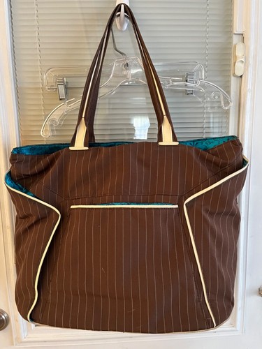 OGIO Messenger Tote Travel Laptop 20” Handbag Brown Teal Nylon Multi-Pocket EUC - Picture 4 of 12