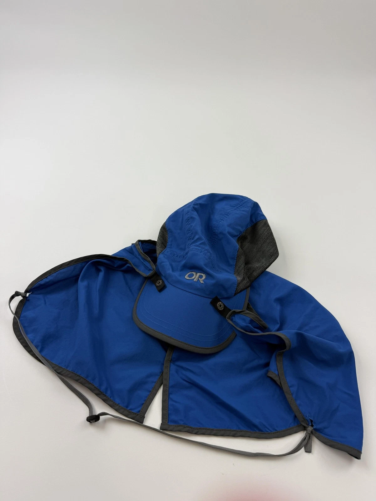 Outdoor Research Hat Cap Strap Back Mens XL Blue Mesh Neck Flap Sun Protection