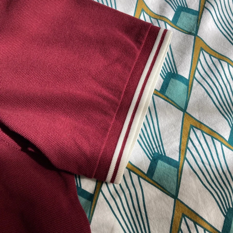 Polo FRED PERRY M3600 - Bordeaux et blanc, size XL - Photo 4/4