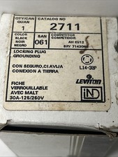 Leviton 2711 Grounding Locking Plug End 30A-125/250V 3-Pole 4-Wire L14-30P