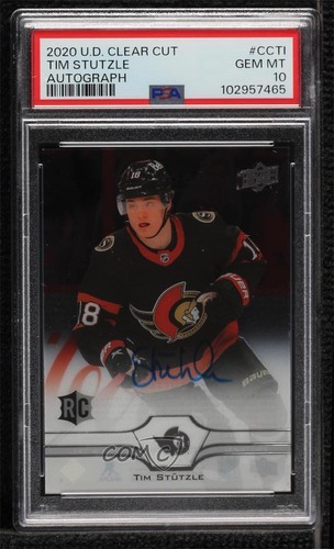 Tim Stutzle #CC-TI 2020 Upper Deck Clear Cut Autographs card