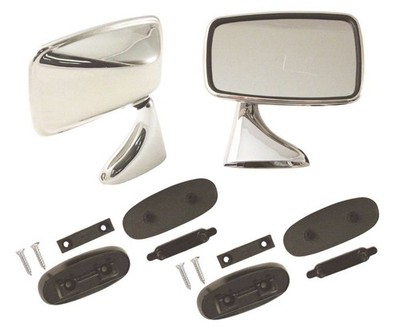 PAIR OF TEX STYLE DOOR MIRRORS - FIT MANY CLASSIC CARS - MG - TRIUMPH - MINI
