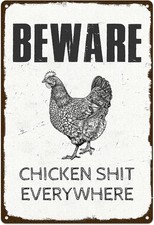 Chicken Coop Beware Chicken Everywhere Tin Metal Signs Home D cor 8x12