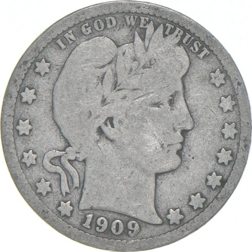 1909-D Barber Quarter Average Circ *5767