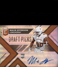 2018 Panini Elite Draft Picks Malik Jefferson #201 Autograph Card
