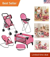 Pretend Play Doll Accessories Set, Pink Design