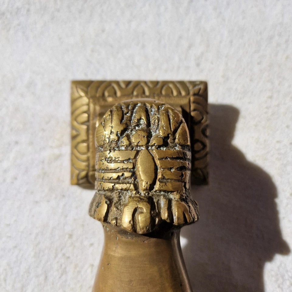 Heurtoir Ancien de Porte d'entrée en Bronze 1.4 Kg Boule À Mains, Déco 19éme. - Photo 3/4