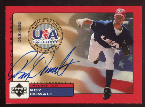 Roy Oswalt 2000 USA Baseball Auto #RO Serial #d 12/500 Touch of Gold