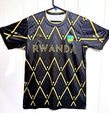 Rwanda Soccer Jersey House of Tayo Black Gold Imigongo Art Style NEW