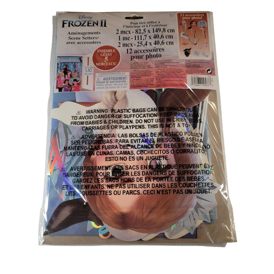Telón de fondo para escenarios de Disney Frozen II con 12 accesorios para fotos de cumpleaños de más de 6 pies de alto Foto 4 de 4