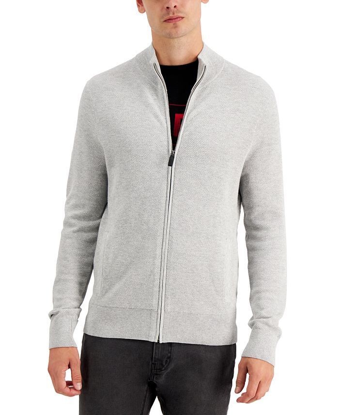 Мужской свитер Michael Kors с текстурированной строчкой и застежкой на молнию серого цвета Heather Reg-Fit-2XL 11590₽