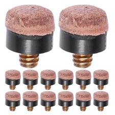 25 Pcs Snooker Pool Cue Tip Replacement Screw-on Pu Tips Attachable Cues