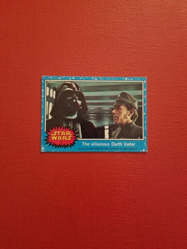 VINTAGE TOPPS - STAR WARS BLUE SERIES  #7  DARTH VADER ROOKIE CARD - 1977 - Afbeelding 1 van 2