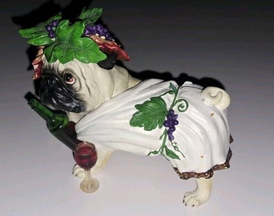 Westland Giftware Pinot Wine Pugnacious Pug   Rare Retired