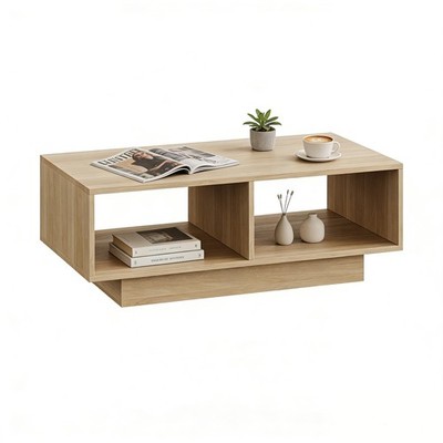 Light Oak Coffee Table, Centre Table Tea Table for Living Room, Modern and Stylvo...