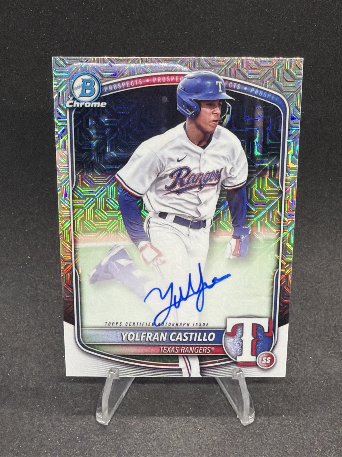 2025 Bowman Chrome Prospects Mojo Refractor Yolfran Castillo Auto #BMA-YC -Texas