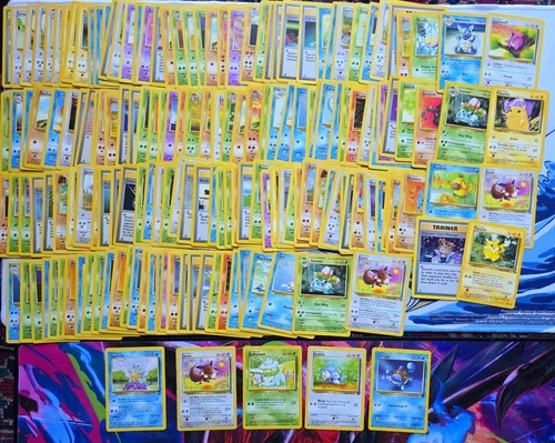 Vintage Pokemon Card Lot WOTC Set Era Fire 150+ Eevee Pikachu Squirtle Bulbasaur