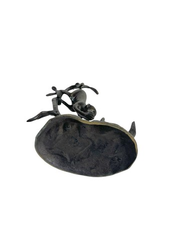 Vintage Brass Monkey Swinging On Tree Branch Candle Holder Home Decor - Picture 5 of 8