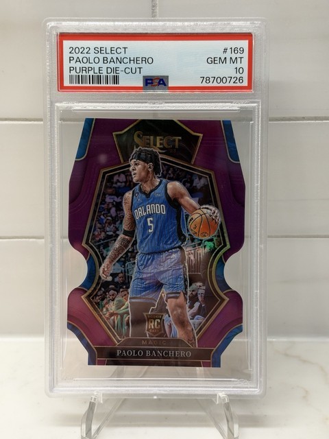 Paolo Banchero 2022 Panini Select Rookie RC Purple Prizm /99 SSP PSA 10 RC MAGIC