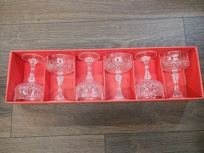 Set of 6 Cristal d'Arques Longchamp Sherbet Dessert Crystal Glasses CLR162