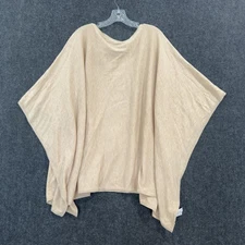 Ann Taylor Poncho Sweater Womens One Size Beige Lightweight Knit Acrylic New