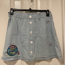 NWT Disney Parks Cinderella Denim Chambray Patch Skirt Gus Gus Jack Size 2x