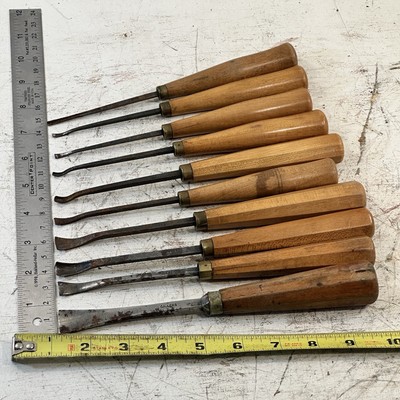 Vintage Antique C Maiers  Gouge Wood Carving Chisel Wood Working Tools Lot Of 11