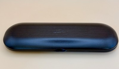 Lunor Ebony/Black Hard Wood Eyeglass Case w/ Felt Lining, 6.75 x 2.25 x 1.25 in
