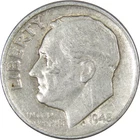 1948 D Roosevelt Dime Circulated Silver 10c Coin Collectible