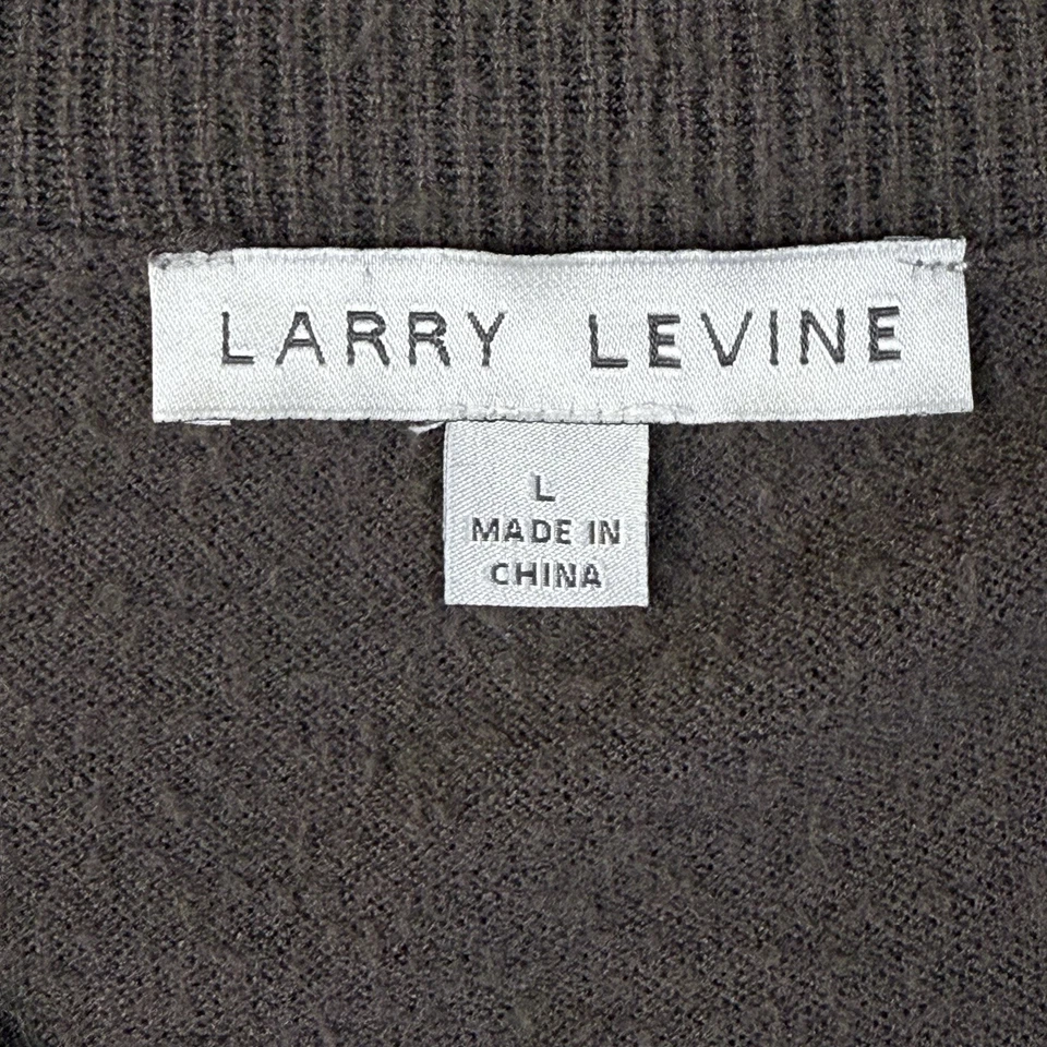 Кардиган Larry Levine L коричневый с открытыми передними карманами вискоза нейлон PBT ребристый трикотаж - Изображение 2 из 4