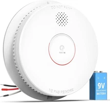 SITERWELL Hardwired Smoke Detector Interconnected 9V Backup Battery UL217-10th