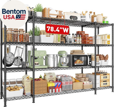 78.4'' W Storage Shelves 1500LBS, Metal Shelving Unit Wire Shelving for Garage St