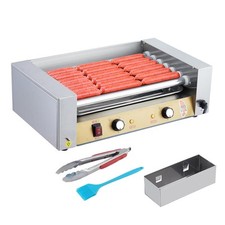 Commercial Electric 18 Hot Dog 7 Roller Grill Cooker Machine Stainless Steel US