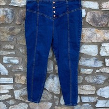 Forever 21 plus jeans size 16 dark wash flat front snaps