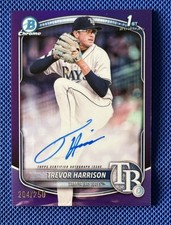 2025 Bowman Chrome TREVOR HARRISON #CPA-THA True Purple Auto 22/250~Rays