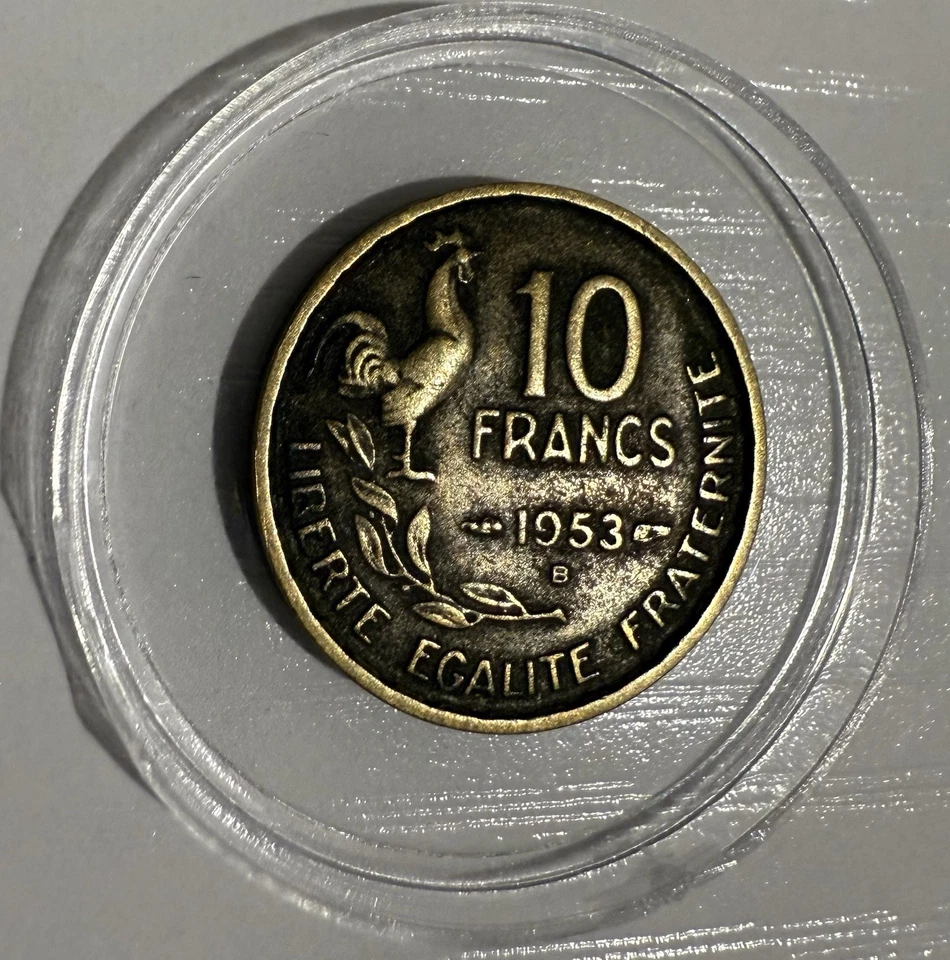 Moneda de 10 francos B 1953 - Auténtica no certificada Foto 2 de 2