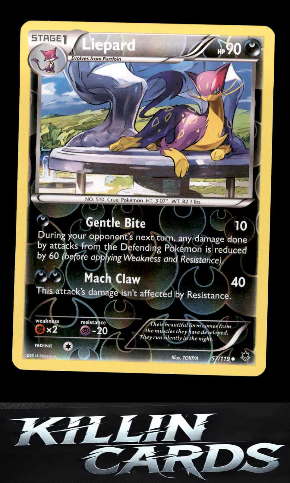 Reverse Holofoil Liepard 57/119 Pokemon Uncommon XY - Phantom Forces Card NM