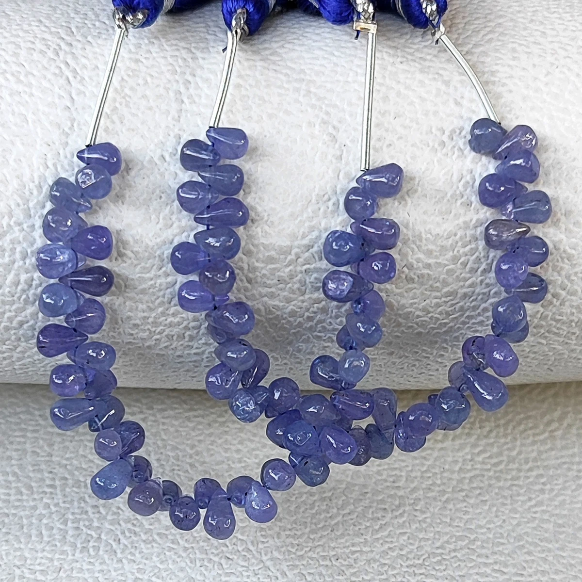 Natural Tanzanite Gems 5x3 to 6x4mm Small Teardrop Beads 4" Strand