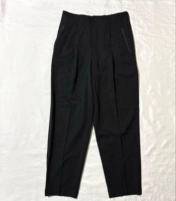 USED TANAKA HOMME COMME DES GARCONS SLACKS, BLACK, TWO-PLEAT, 90S STYLE, SIZE