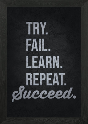 Try Fail Learn Repeat Gerahmtes Wandbild Poster Leinwanddruck Bild
