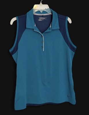 Nike Golf Tour Performance Dri-FIT Women s Sleeveless Polo Blue XL Stretch
